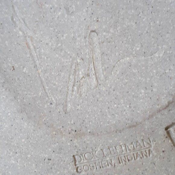 Vintage Dick Lehman Handmade Pottery Sugar Cheese Shaker Cork Handle Blue Glaze - Picture 7 of 8